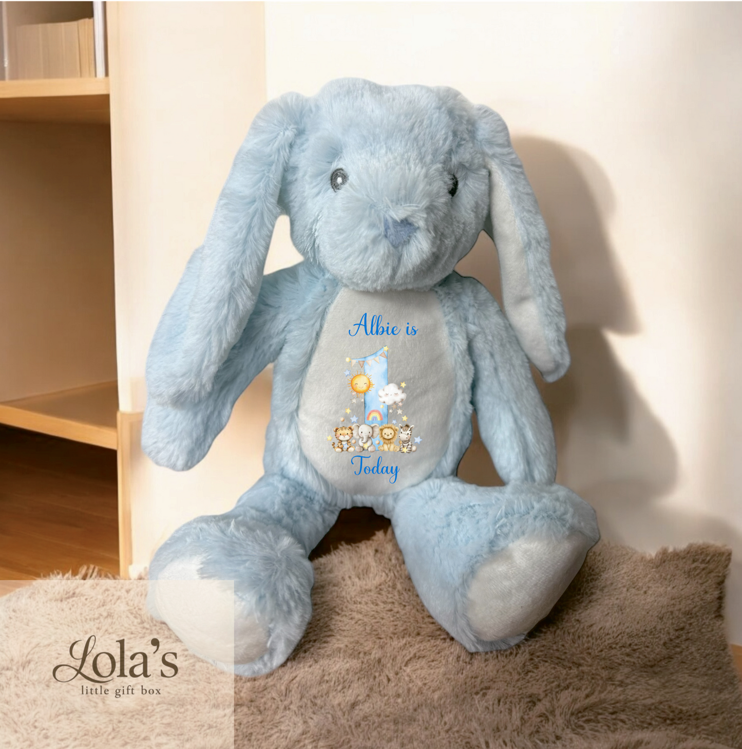 First Birthday Blue Bunny