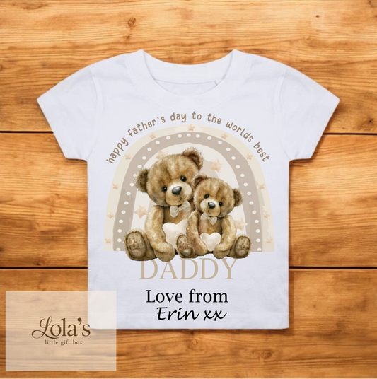 Fathers Day Teddy Bear Toddler & Kids T Shirt Design
