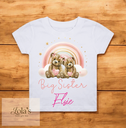 Big Sister Teddy Bear Sibling Tshirt