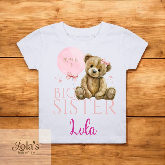 Big Sister Teddy Bear Sibling Tshirt