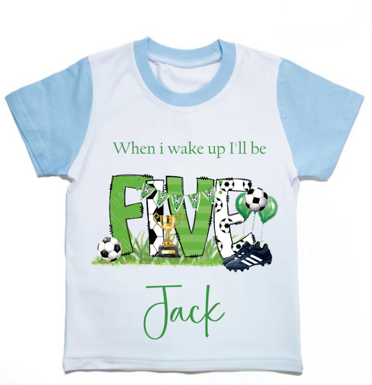 Shorts blue football birthday pjs